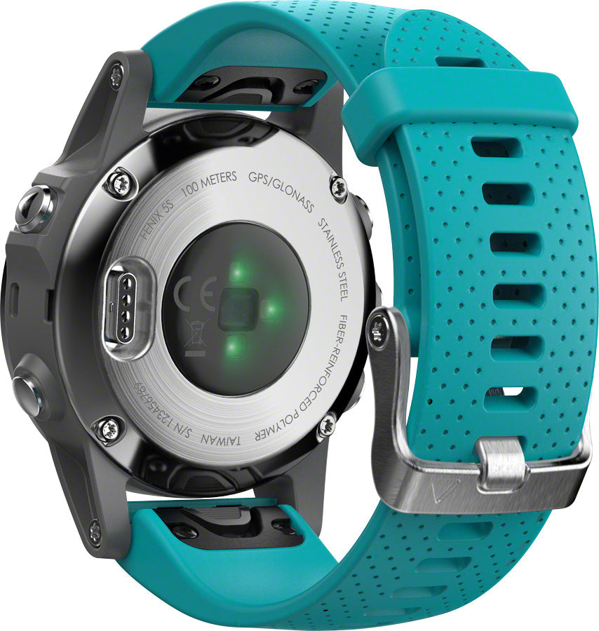 Garmin Fenix 5S Multisport GPS Watch: Silver/Turquoise