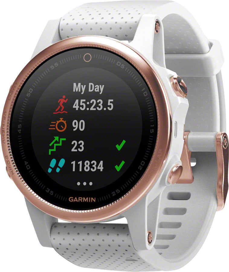 Garmin Fenix 5S Sapphire GPS Watch: Rose Gold/White