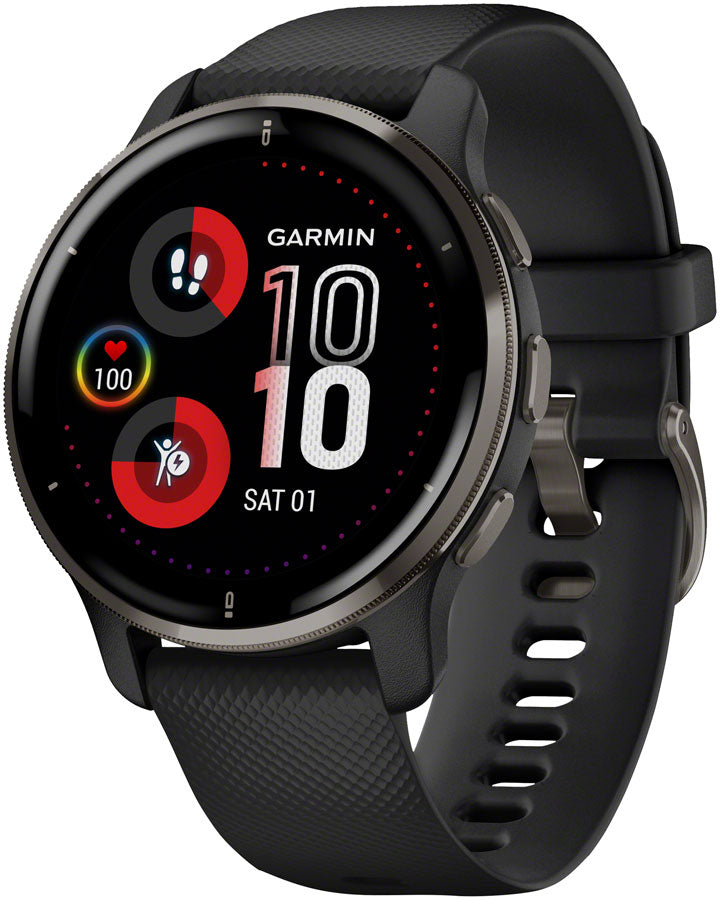 Garmin Venu 2 Plus GPS Smartwatch - 43mm Slate Bezel BLK Case Silicone Band