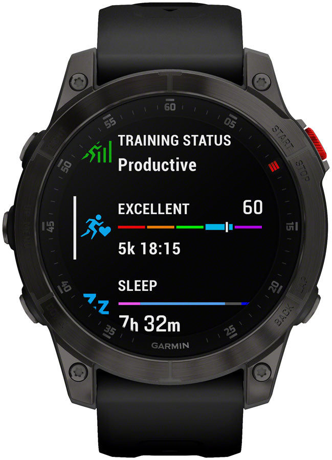 Garmin epix Gen 2 Sapphire GPS Smartwatch - 47mm Titanium Case Black Band