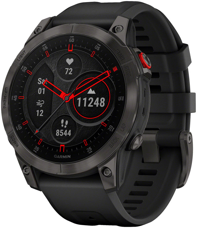 Garmin epix Gen 2 Sapphire GPS Smartwatch - 47mm Titanium Case Black Band