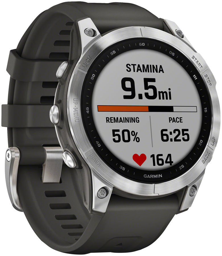 Garmin fēnix 7 GPS Smartwatch - 47mm Silver Case Graphite Band