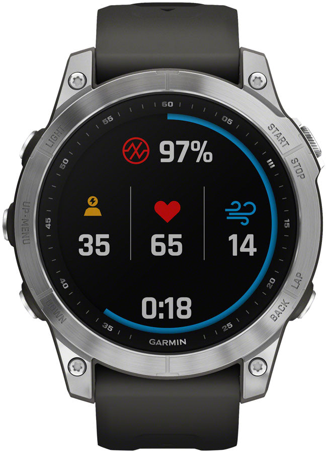 Garmin fēnix 7 GPS Smartwatch - 47mm Silver Case Graphite Band