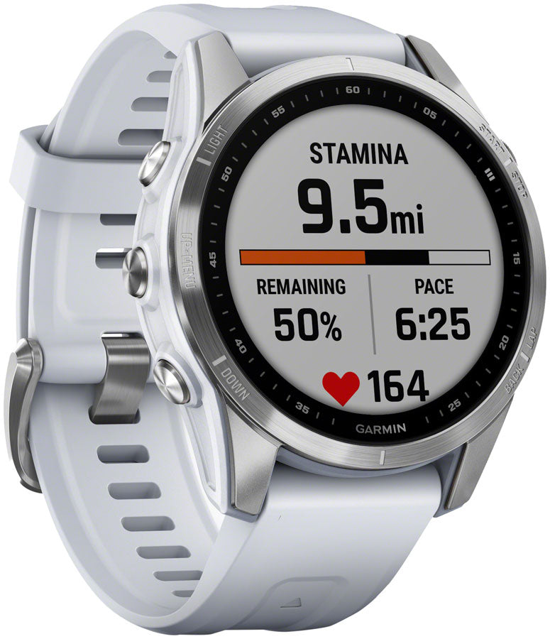 Garmin fēnix 7S GPS Smartwatch - 42mm Silver Case Whitestone Band