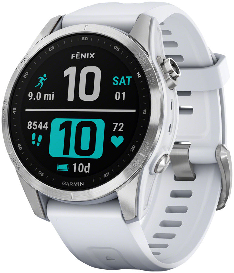 Garmin fēnix 7S GPS Smartwatch - 42mm Silver Case Whitestone Band