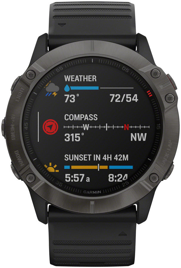 Garmin Fenix 6X Sapphire GPS Watch - Carbon Gray/Black