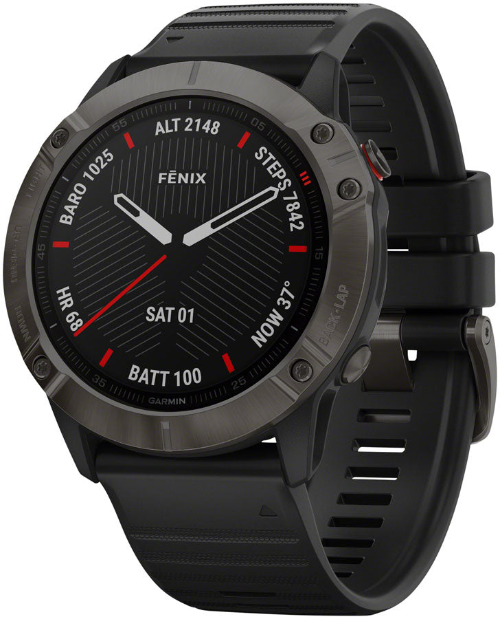 Garmin Fenix 6X Sapphire GPS Watch - Carbon Gray/Black