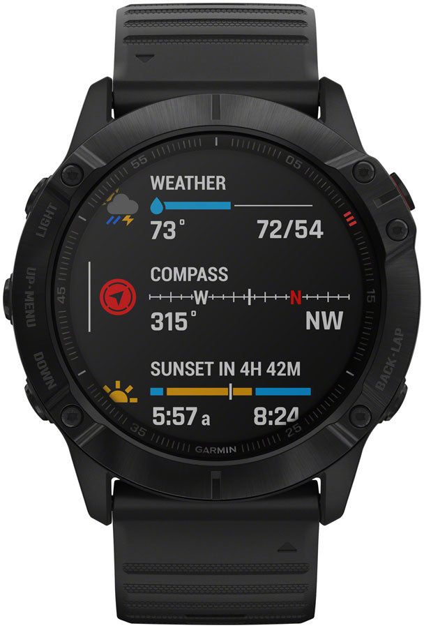 Garmin Fenix 6X Pro GPS Watch - Black/Black