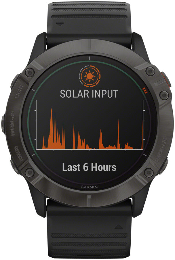 Garmin Fenix 6X Pro Solar GPS Watch - Carbon Gray/Black