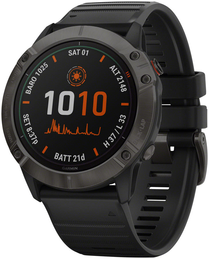 Garmin Fenix 6X Pro Solar GPS Watch - Carbon Gray/Black