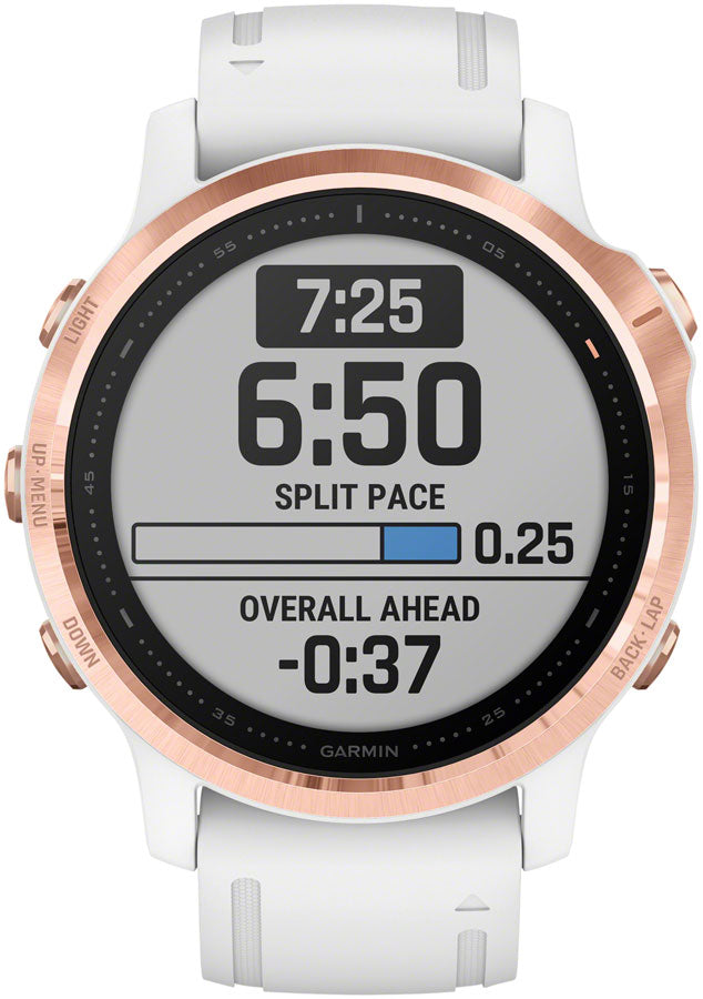 Garmin Fenix 6S Pro GPS Watch - Rose Gold/White