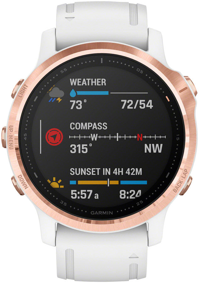 Garmin Fenix 6S Pro GPS Watch - Rose Gold/White