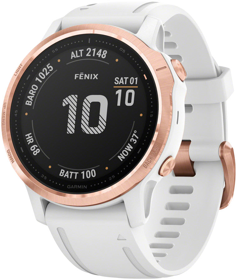 Garmin Fenix 6S Pro GPS Watch - Rose Gold/White