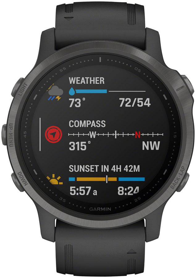 Garmin Fenix 6S Sapphire GPS Watch - Carbon Gray/Black