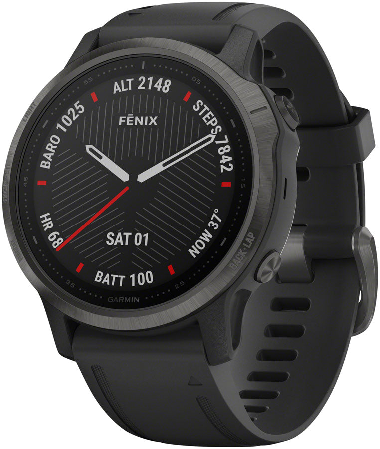 Garmin Fenix 6S Sapphire GPS Watch - Carbon Gray/Black