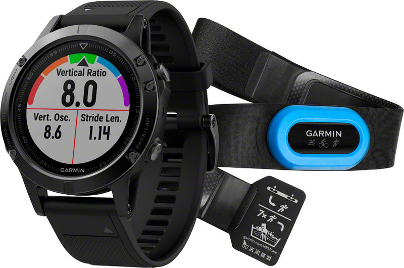 Garmin Fenix 5 Sapphire GPS Watch Performer Bundle: Black/Black