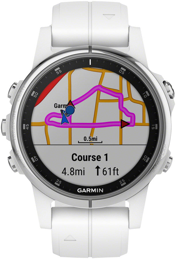 Garmin Fenix 5S Plus Sapphire GPS Watch: White/White