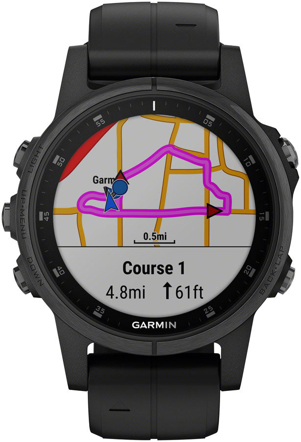 Garmin Fenix 5S Plus Sapphire GPS Watch: Black/Black