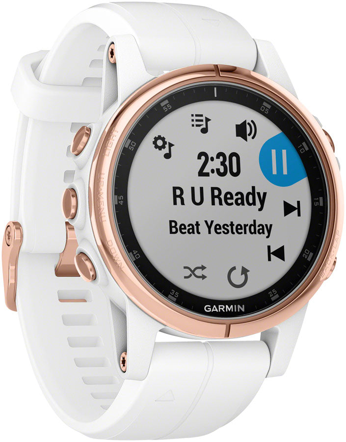 Garmin Fenix 5S Plus Sapphire GPS Watch: Rose Gold/White