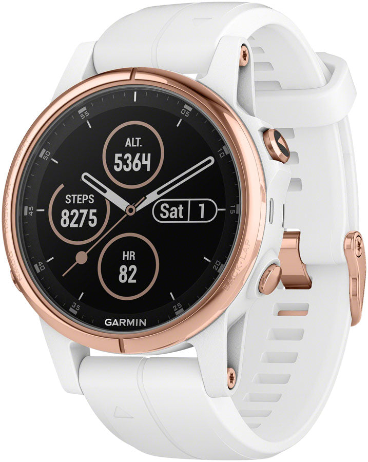 Garmin Fenix 5S Plus Sapphire GPS Watch: Rose Gold/White