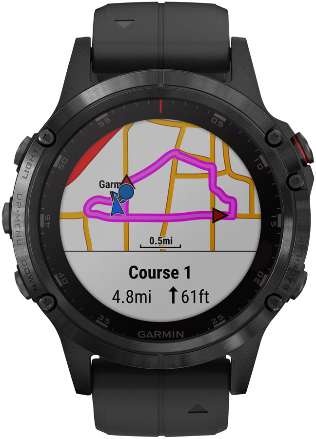 Garmin Fenix 5 Plus Sapphire GPS Watch: Black/Black