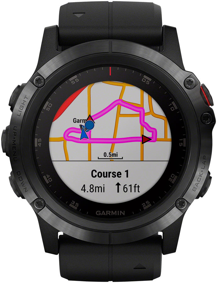 Garmin Fenix 5X Plus Sapphire GPS Watch: Black/Black