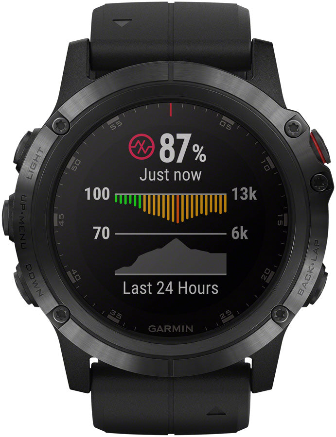 Garmin Fenix 5X Plus Sapphire GPS Watch: Black/Black