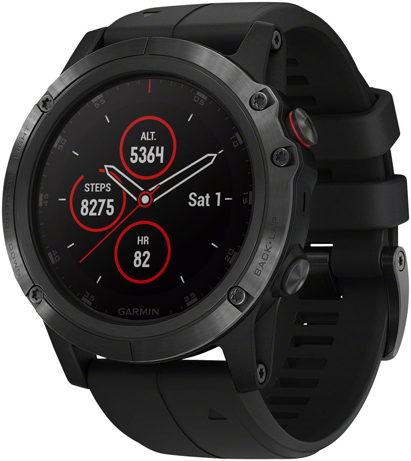 Garmin Fenix 5X Plus Sapphire GPS Watch: Black/Black