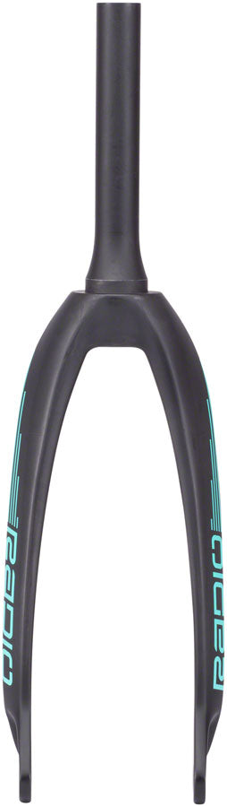 Radio Raceline Solar Carbon Fork - 1 1/8-1-1/2 20mm Dropouts Black/Teal