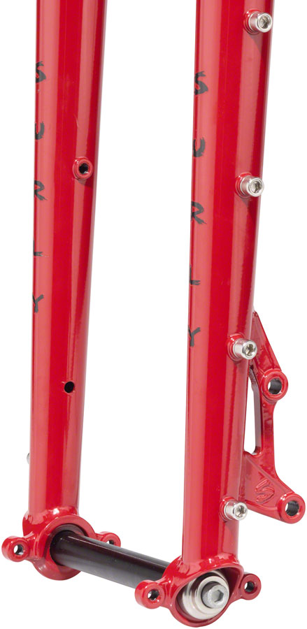 Surly Dinner Fork Assembly - 420mm 27.5" 110x15mm Thru-Axle 1-1/8" Straight Steerer Steel Pile of Bricks Red