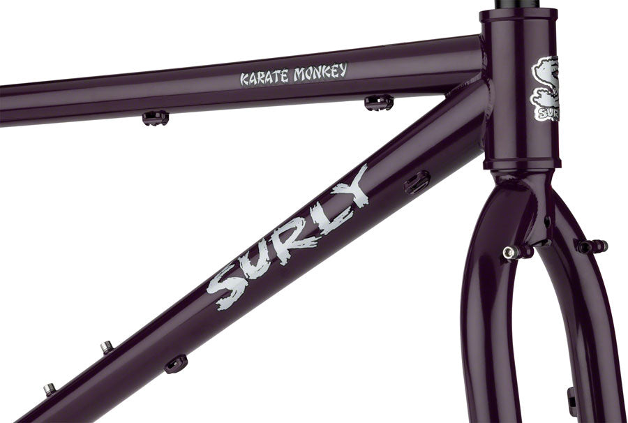 Surly Karate Monkey Frameset - 27.5" Steel Organic Eggplant X-Small