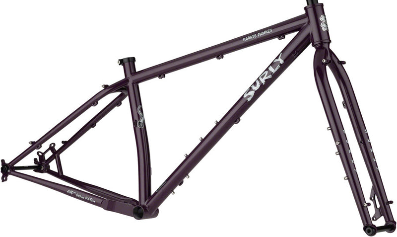 Surly Karate Monkey Frameset - 27.5" Steel Organic Eggplant X-Small