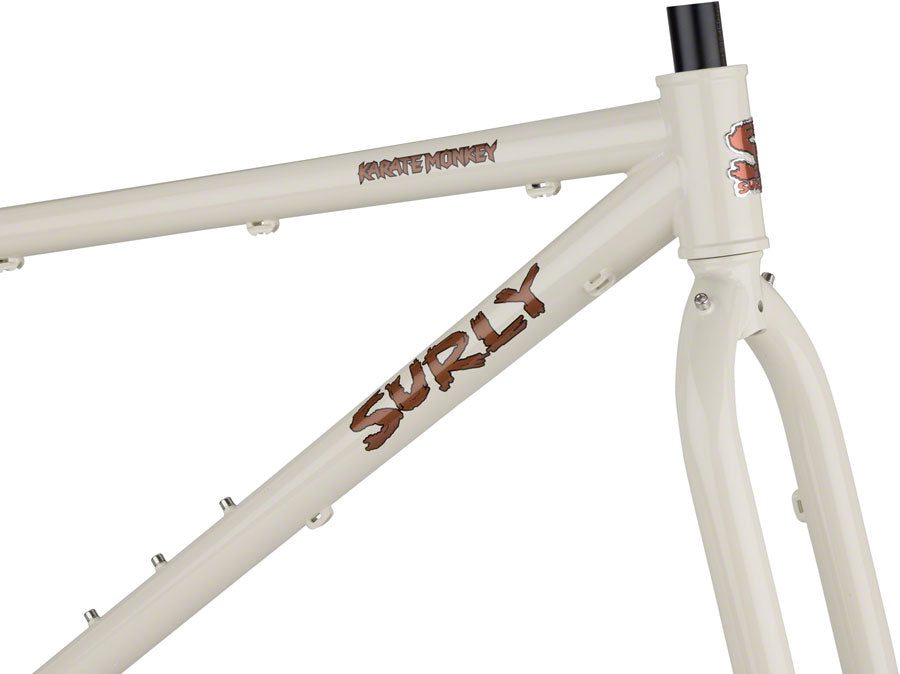 Surly Karate Monkey Frameset - 27.5" Steel Snow Mold White X-Small