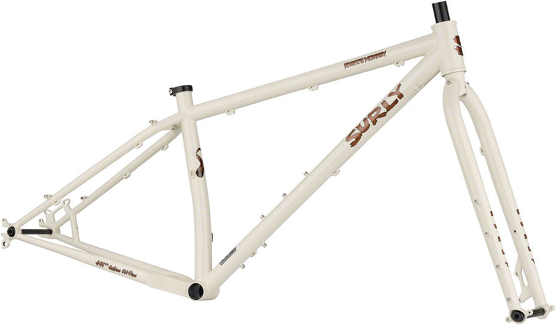 Surly Karate Monkey Frameset - 27.5" Steel Snow Mold White X-Small