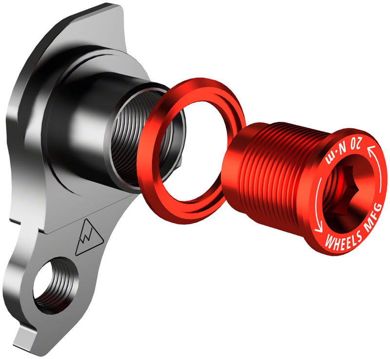 Wheels Manufacturing Universal Derailleur Hanger - 404-1 For Frames designed to accept SRAM UDH BLK/Red