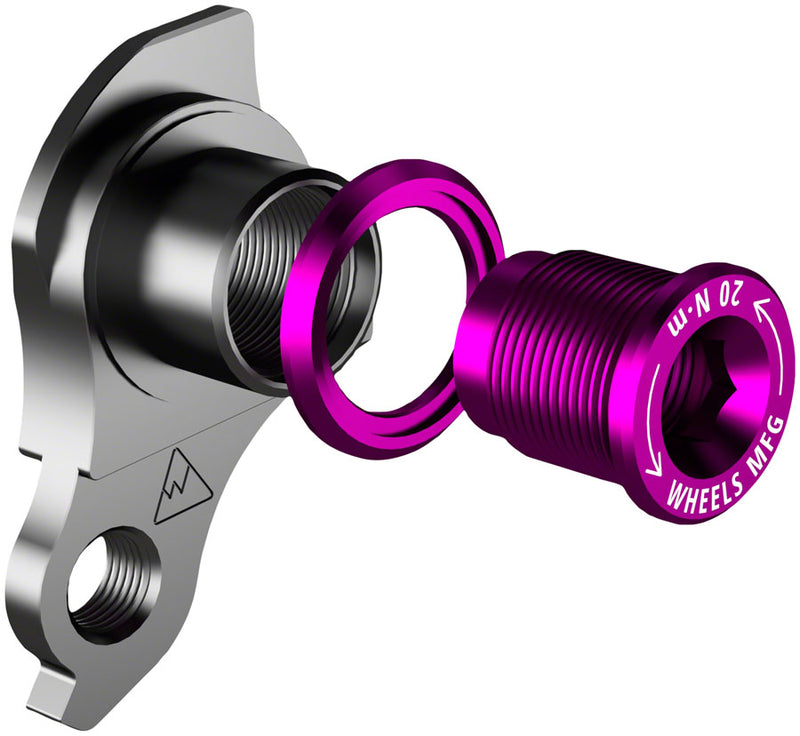 Wheels Manufacturing Universal Derailleur Hanger - 404-7 For Frames designed to accept SRAM UDH BLK/Purple