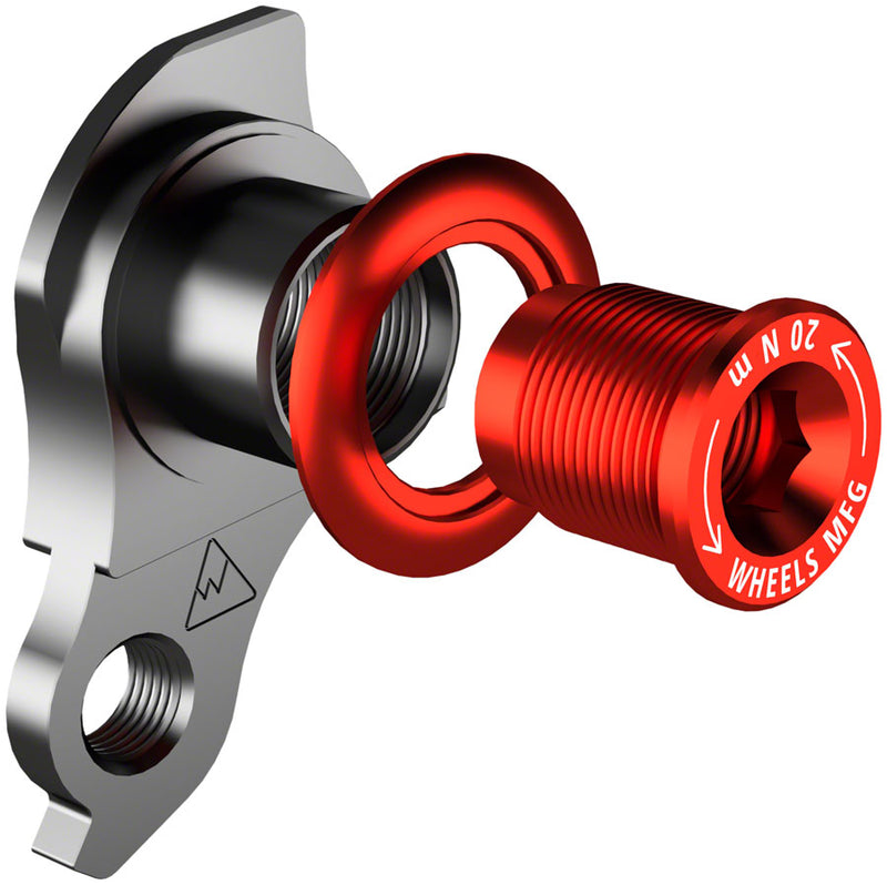 Wheels Manufacturing Universal Derailleur Hanger - 487-1 For Trek ABP MTB Frames designed to accept SRAM UDH BLK/Red