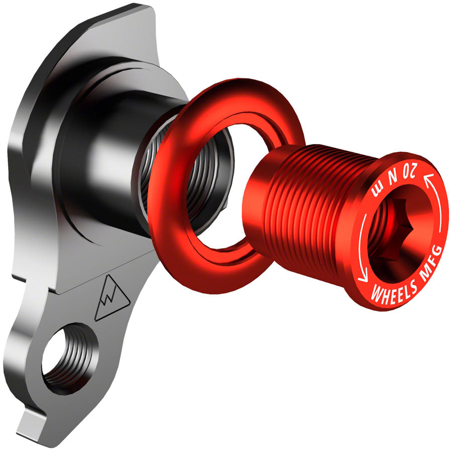 Wheels Manufacturing Universal Derailleur Hanger - 487-1 For Trek ABP MTB Frames designed to accept SRAM UDH BLK/Red