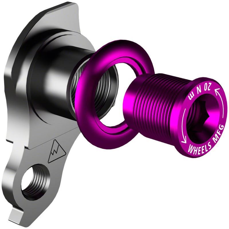 Wheels Manufacturing Universal Derailleur Hanger - 487-7 For Trek ABP MTB Frames designed to accept SRAM UDH BLK/Purple