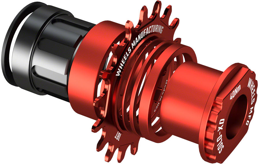 Wheels Manufacturing SOLO-XD XD/XDR Single Speed Conversion Kit - 18t For SRAM XD/XDR Freehub Red