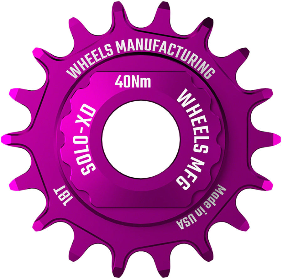 Wheels Manufacturing SOLO-XD XD/XDR Single Speed Conversion Kit - 18t For SRAM XD/XDR Freeubs Purple