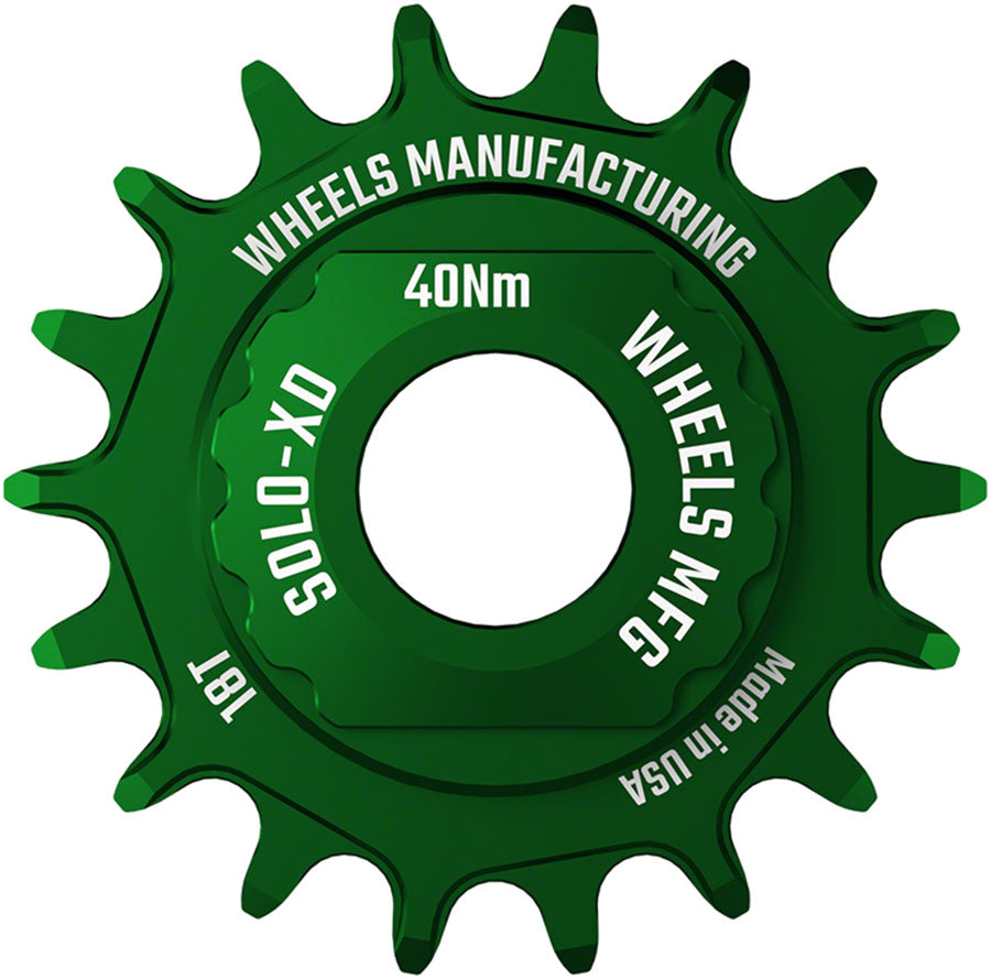 Wheels Manufacturing SOLO-XD XD/XDR Single Speed Conversion Kit - 18t For SRAM XD/XDR Freeubs Green