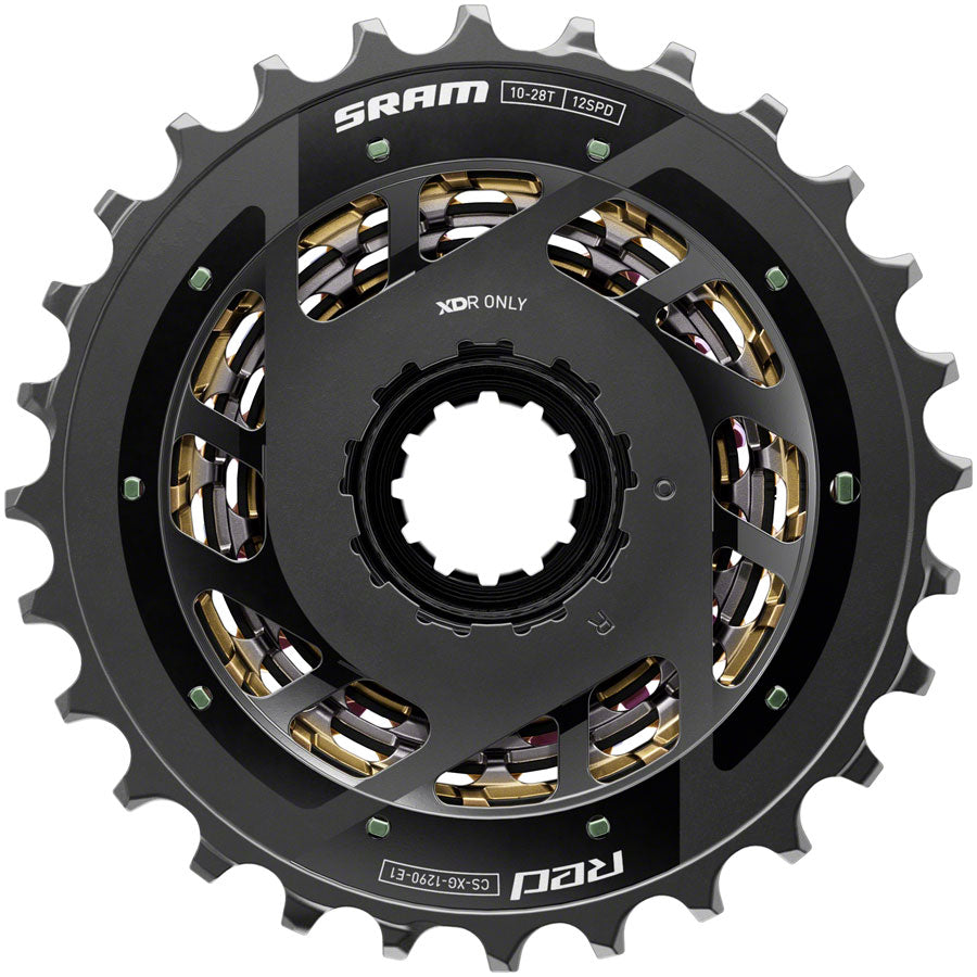 SRAM RED XG-1290 Cassette - 12-Speed, 10-28t, For XDR Driver Body, Rainbow, E1
