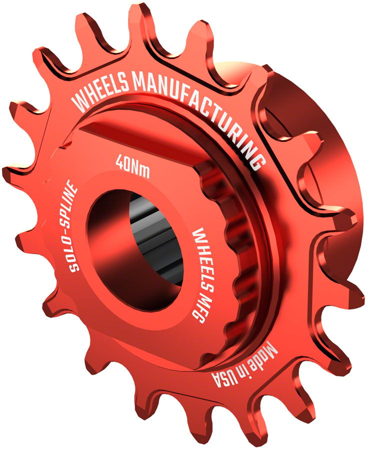 Wheels Manufacturing SOLO-SPLINE Mico Spline Single Speed Conversion Kit - 18t For Shimano Micro Spline Hub Bodies Red