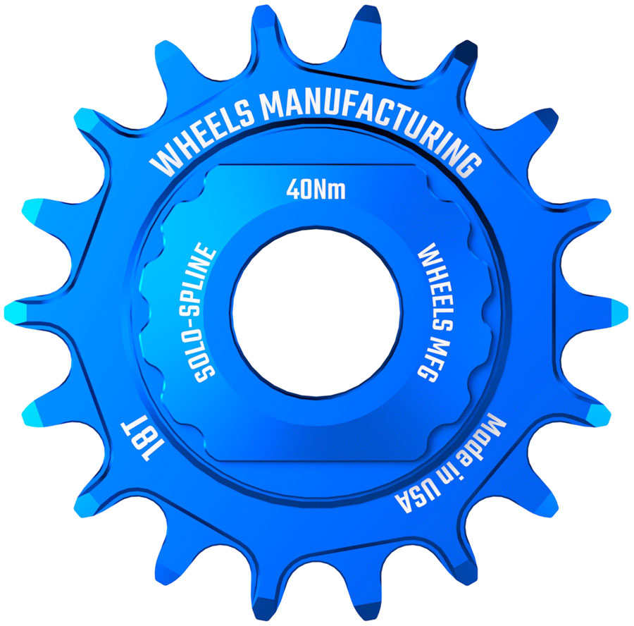 Wheels Manufacturing SOLO-SPLINE Mico Spline Single Speed Conversion Kit - 18t For Shimano Micro Spline Hub Bodies Blue