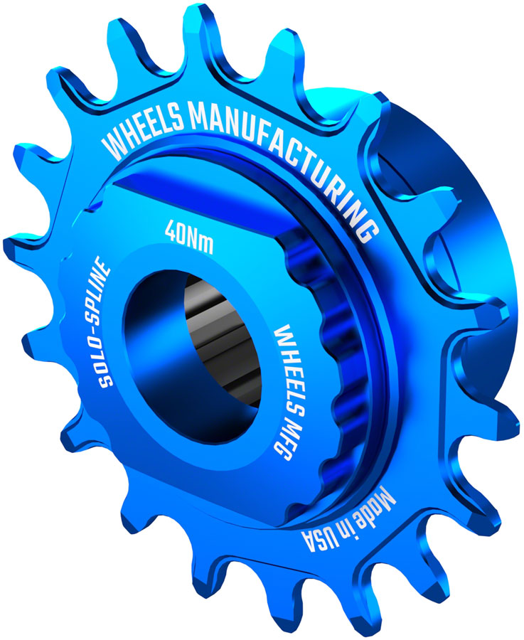 Wheels Manufacturing SOLO-SPLINE Mico Spline Single Speed Conversion Kit - 18t For Shimano Micro Spline Hub Bodies Blue