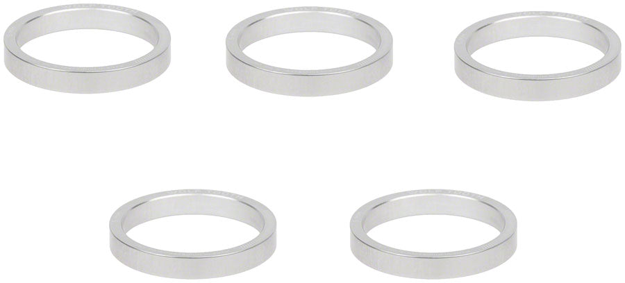 Wolf Tooth Headset Spacer - 5mm 5-Pack Raw Silver