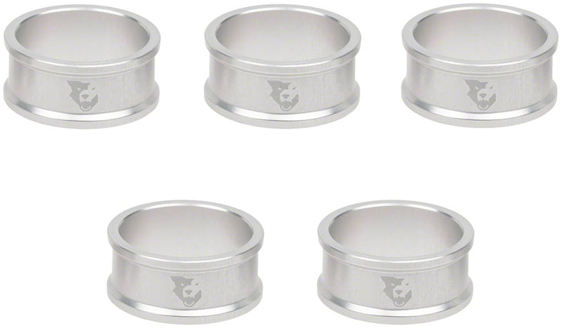 Wolf Tooth Headset Spacer - 15mm 5-Pack Raw Silver