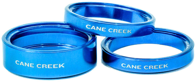 Cane Creek Interlok Chroma Studio Headset Spacer Kit - (1) 10mm (2) 5mm Blue