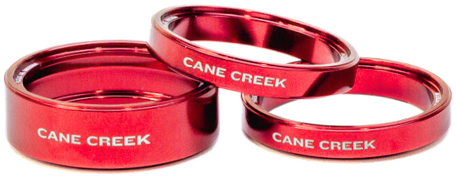 Cane Creek Interlok Chroma Studio Headset Spacer Kit - (1) 10mm (2) 5mm Red